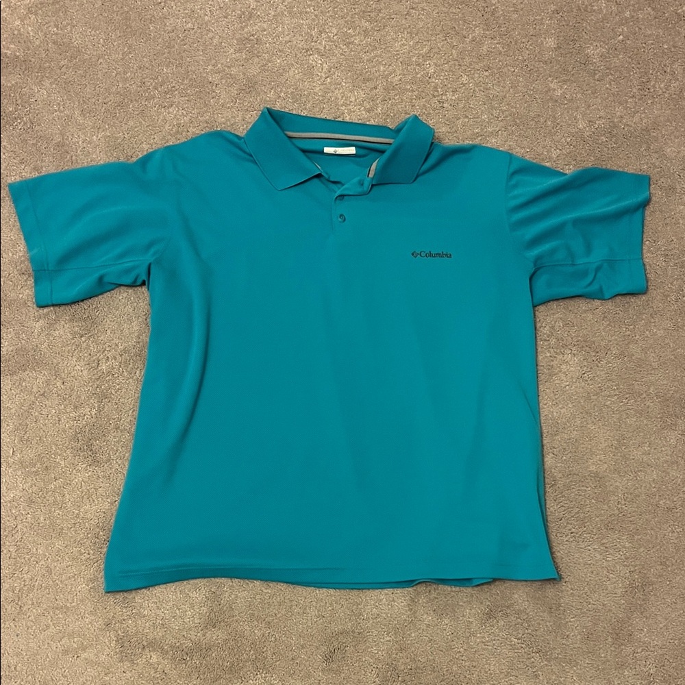 Columbia Aqua Blue Polo Shirt
